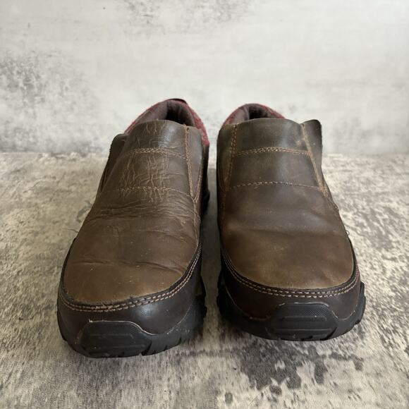 MERRELL WOMEN'S POLARAND ROVE MOC BROWN LEATHER SLIP ON SHOES SIZE 7 M - Picture 2 of 10